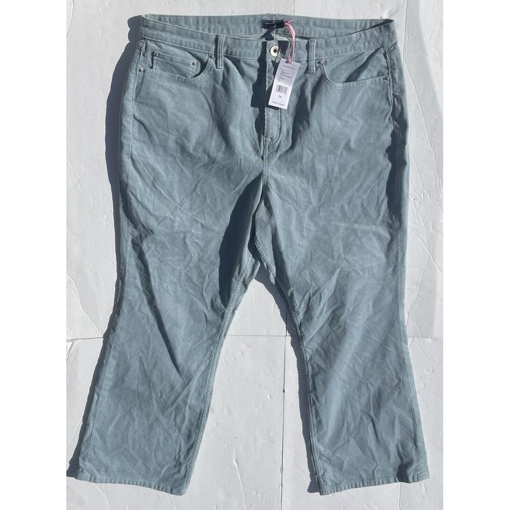 Vineyard Vines‎ Women's Kick Flared Leg Corduroy Pants 34x26 Muted Teal NWT $148